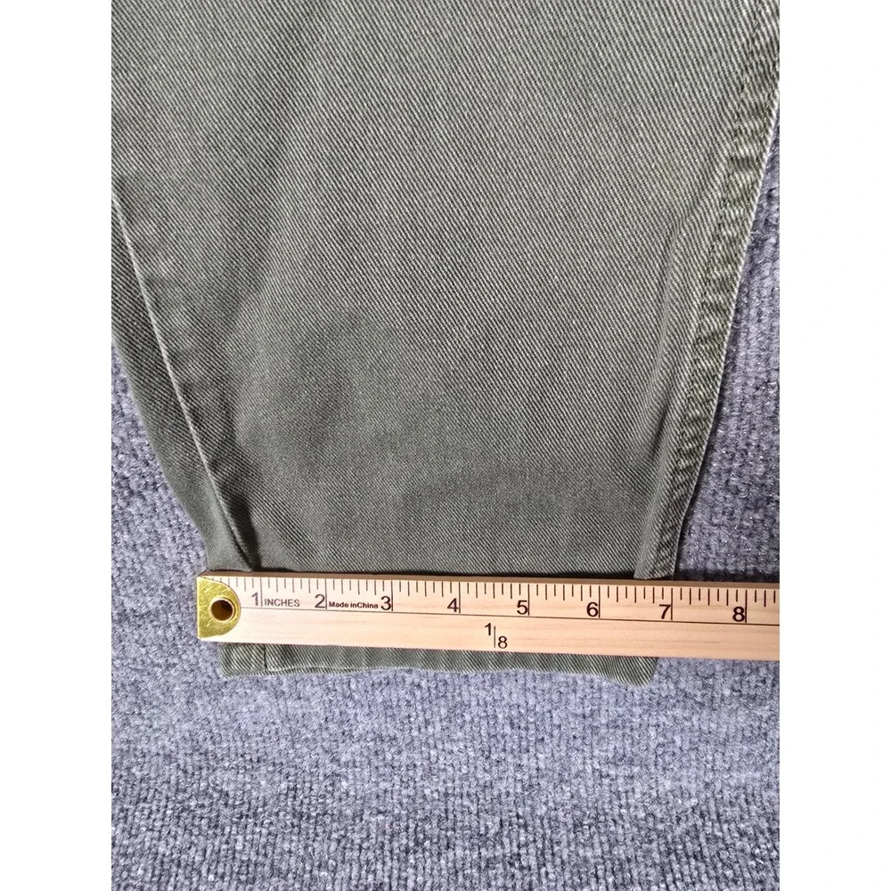 Jones Sport Womens Olive Green‎ Canvas Pants Size 6 High Rise Straight Leg